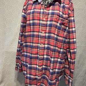 Men's Pink & Blue Plaid Shirt